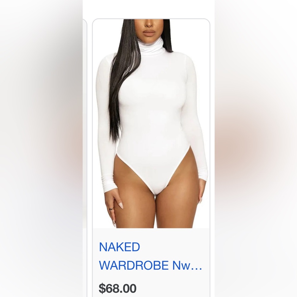 White turtleneck bodysuit